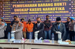 Polda Sumsel Musnahkan Sabu 7,53 Kg dan Ganja 33 Kg
