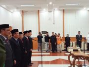 Sekretaris Daerah Yulius melantik 4 orang Pejabat Pimpinan Tinggi Pratama (Eselon II) dan 1 orang Pejabat Administrator (Eselon III) lingkup Pemkab Muara Enim