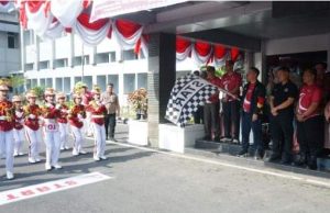 Semarakkan HUT RI Ke 79, Pj. Bupati Muara Enim Lomba Gerak Jalan Indah tingkat SD dan SMP se-Kabupaten