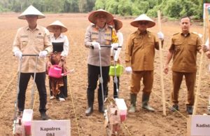 Pj Bupati dan Kapolres OKI Tanam Jagung Serentak