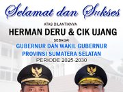 IWO Sumsel Ucapkan Selamat atas Pelantikan Herman Deru dan Cik Ujang sebagai Gubernur dan Wakil Gubernur Sumsel 2025-2030