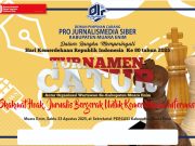 Turnamen Catur Wartawan Meriahkan HUT ke-80 RI di Muara Enim