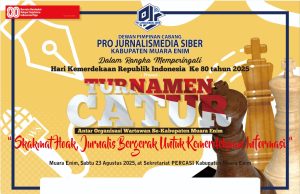 Turnamen Catur Wartawan Meriahkan HUT ke-80 RI di Muara Enim