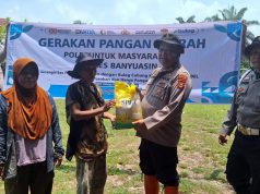 Polres Banyuasin Salurkan 8 Ton Beras Murah, Ratusan Warga Serbu Gerakan Pangan Murah di Rantau Bayur