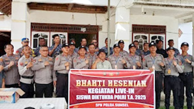 Siswa SPN Polda Sumsel Belajar Nilai Budaya Lewat Musik Tanjidor Mahkota di Pedamaran