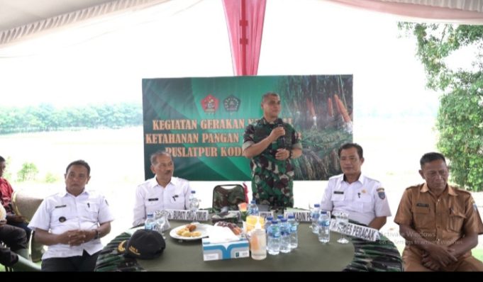 Puslatpur Kodiklatad Dukung Gerakan Nasional Ketahanan Pangan, Ubah Lahan Tidur Jadi Produktif di OKU Timur