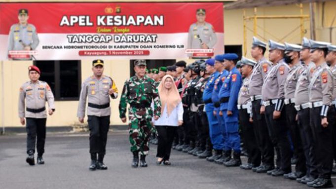 Polres OKI Gelar Apel Siaga Tanggap Darurat Bencana Hidrometeorologi Perkuat Sinergi Lintas Instansi Hadapi Potensi Banjir dan Angin Kencang di Musim Hujan