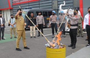 Polres Lahat Musnahkan Ratusan Gram Sabu dan Ganja, Ribuan Jiwa Diselamatkan