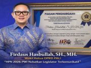 HPN 2026, PWI PALI Nobatkan Firdaus Hasbullah sebagai Legislator Paling Komunikatif