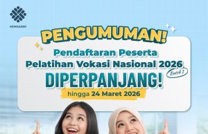 Pendaftaran Pelatihan Vokasi Nasional 2026 Diperpanjang hingga 24 Maret, Kemnaker Sediakan 20.000 Kuota Gratis