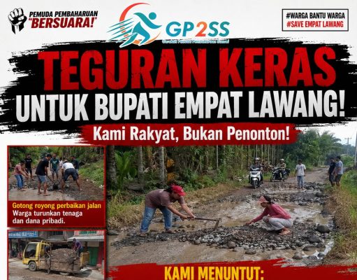Jalan Rusak Tak Kunjung Diperbaiki, GP2SS Tegur Keras Bupati Empat Lawang: “Kami Rakyat, Bukan Penonton!”