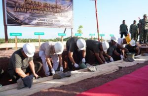 Ground Breaking Masjid Jami Al-Ma’ruf Hasanah di Danau Biru Ogan Ilir Dihadiri Pangdam II/Sriwijaya