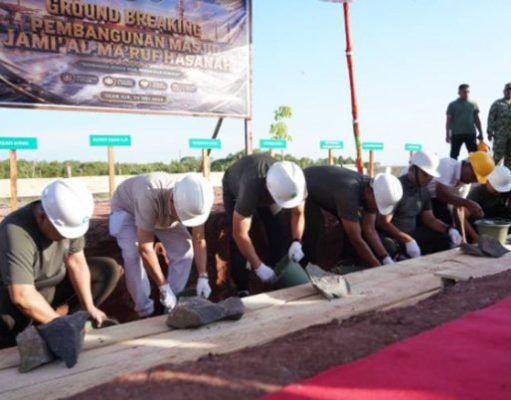 Ground Breaking Masjid Jami Al-Ma’ruf Hasanah di Danau Biru Ogan Ilir Dihadiri Pangdam II/Sriwijaya