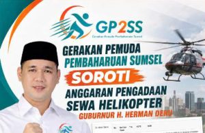 Anggaran Sewa Helikopter Rp4 Miliar Disorot, GP2SS Minta Pemprov Sumsel Buka Penjelasan ke Publik