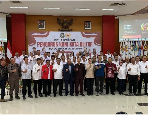 Pelantikan KONI Kota Blitar, Wawali Elim Tyu Samba Fokus Pembibitan Dan Pembinaan Atlet