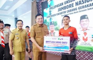 Jamnas XII 2026, 74 Pramuka Muba Dilepas Bupati Toha untuk Misi Nasional di Cibubur
