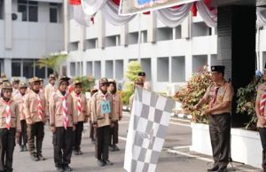 Pemkab Muara Enim Lepas 52 Anggota Jamnas XII 2026, 128 Tim Ramaikan Gerak Jalan Pramuka