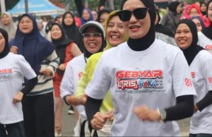 Ribuan Warga Lahat Ikuti Senam Sehat dan Sosialisasi QRIS PeKA