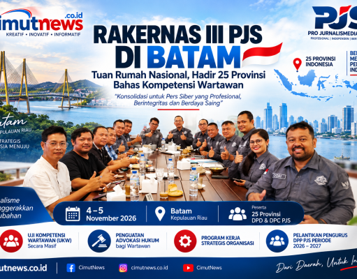Rakernas III PJS di Batam: Tuan Rumah Nasional, Hadir 25 Provinsi Bahas Kompetensi Wartawan