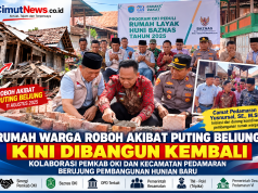 Rumah Warga Roboh Akibat Puting Beliung, Kolaborasi Pemkab OKI dan Kecamatan Pedamaran Berujung Pembangunan Hunian Baru