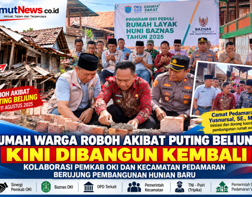 Rumah Warga Roboh Akibat Puting Beliung, Kolaborasi Pemkab OKI dan Kecamatan Pedamaran Berujung Pembangunan Hunian Baru