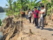 Tanah Longsor Sungai Lematang Ancam Permukiman Warga, Pemkab Muara Enim Siapkan Excavator PC 200