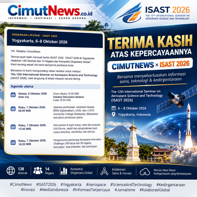 Terima Kasih CimutNews untuk ISAST 2026